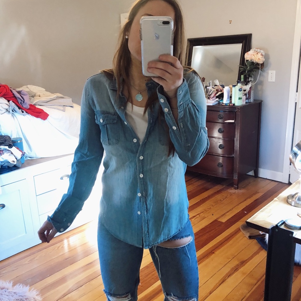 Ellison Long Sleeve Denim button down